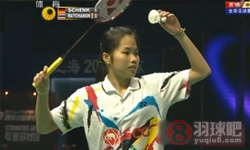 2012年中国羽毛球公开赛  朱利安·申克（德国）VS 拉特差诺·因达农（泰国） 女单半决赛录像