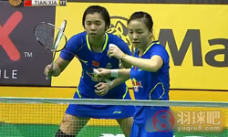 2015年马来西亚羽毛球公开赛 张艺娜/郑景银VS 田卿/夏欢女双半决赛录像