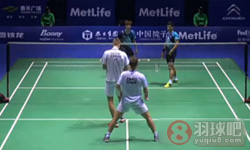 2014年中国羽毛球公开赛 高成炫 申白喆(韩国)VS彼德森 马德斯·皮勒尔·科尔丁(丹麦) 男双1 8决赛比赛录像