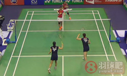 2014法国羽毛球公开赛 包宜鑫 汤金华(中国)VS松尾静香 内藤真实(日本) 女双1 8决赛比赛录像
