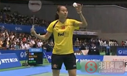 2011年日本羽毛球公开赛 王仪涵VS 蒂内·鲍恩女单1 4决赛录像