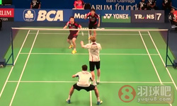 2015年印度尼西亚羽毛球公开赛 李龙大/柳延星VS 马库斯·埃利斯/克里斯·兰格瑞奇男双1 8决赛录像