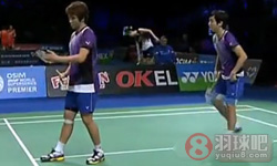 2012年丹麦羽毛球公开赛 金基正 金沙朗(韩国)VS玛蒂亚斯·鲍伊 卡斯腾·摩根森 男双1 4决赛比赛录像